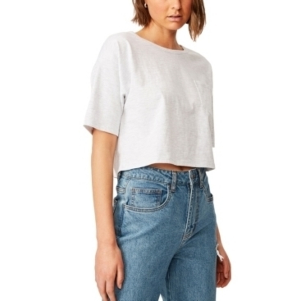 Cotton On Gray Slouch Pocket T-Shirt Size S - Chic Casual